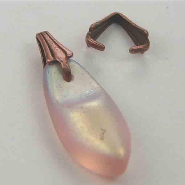 Antique Copper Plate 8MM No Loop Pinch Bail