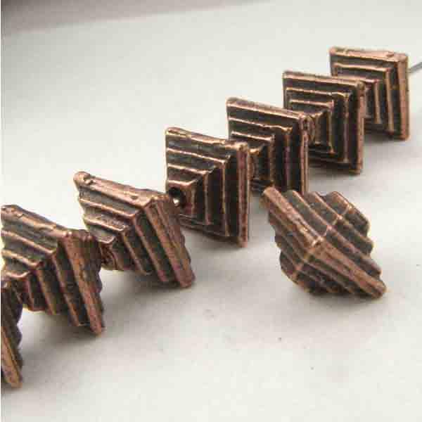 Antique Copper Plate 8MM Tiered Bicone