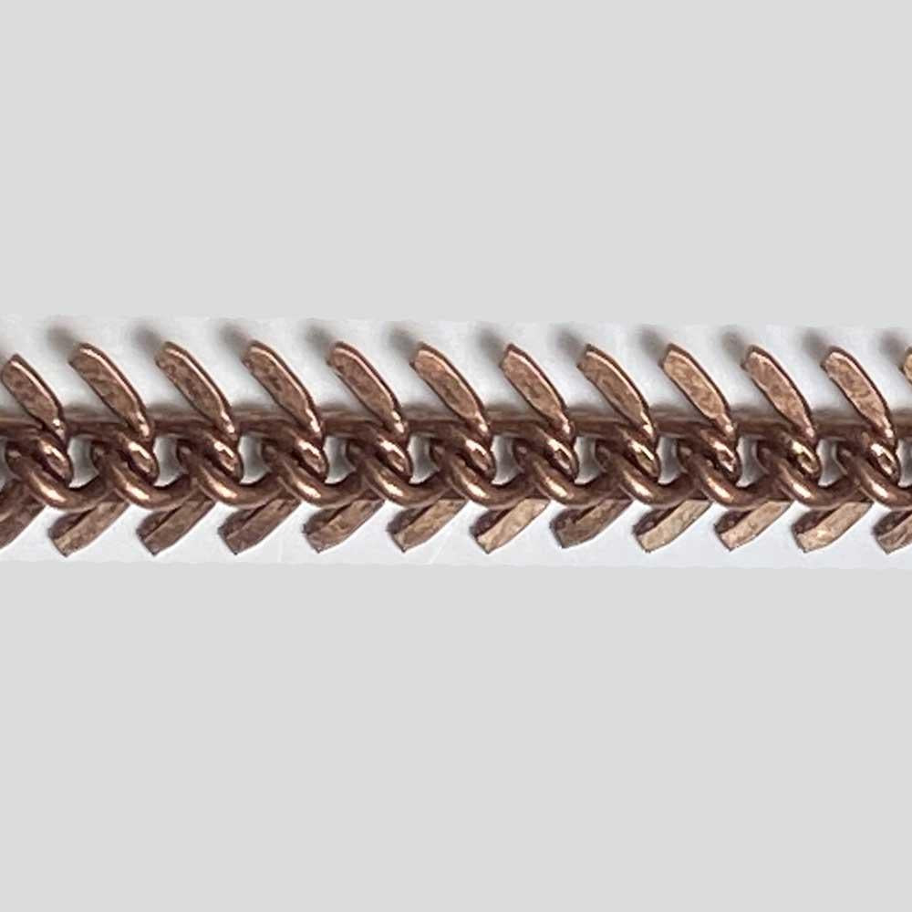 Antique Copper Plate 9MM Fishbone Chain