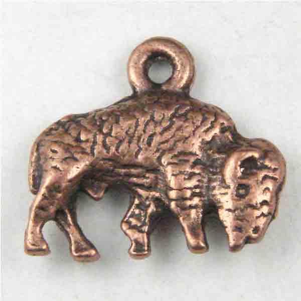 Antique Copper Plate 14x15MM Bison Charm