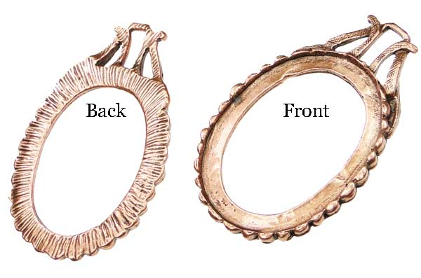Antique Copper Plate Bezel Setting 40X30