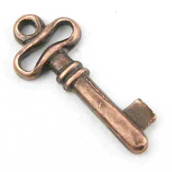 Antique Copper Plate Key 15X6MM