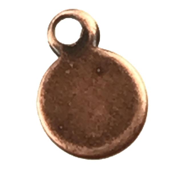 Antique Copper Plate Thin 5MM Round Coin Pendant Drop