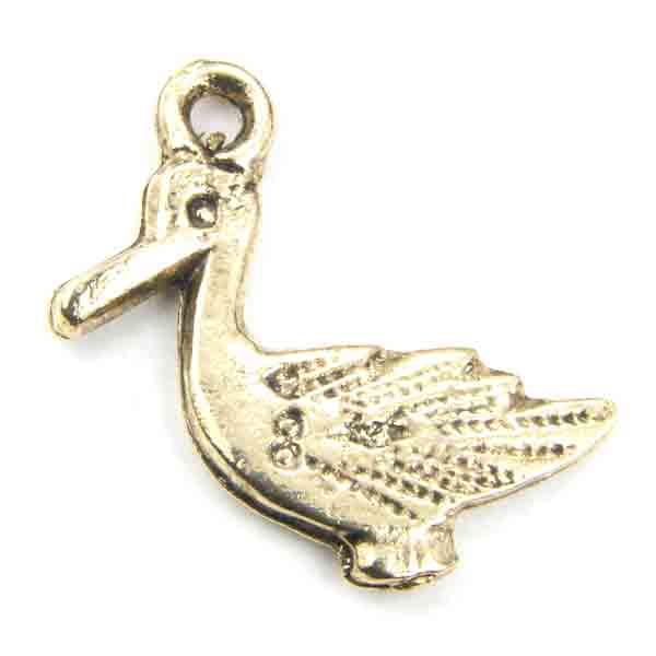 Antique Gold 16x18mm Flattened Pelican
