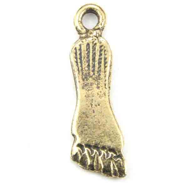 Antique Gold Foot 17x6mm Milagro Foot