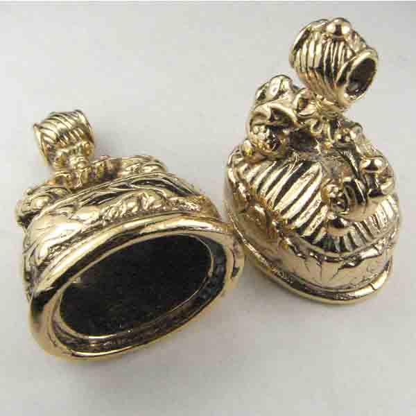 Antique Gold Ornate 1.5 Inch Tall Watch Fob