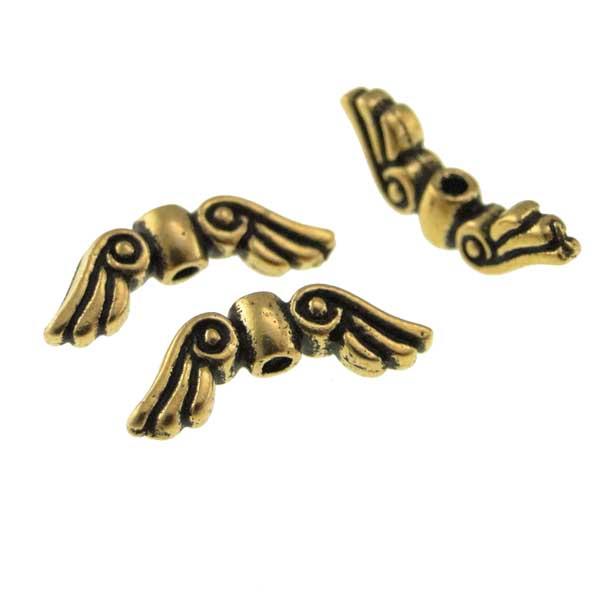 Antique Gold Plate 14x5MM Angel Wing