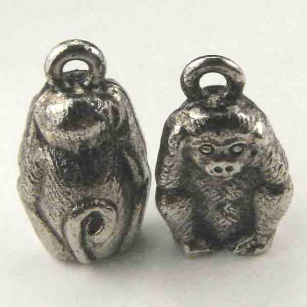 Antique Silver 14x10MM Hear No Evil Monkey