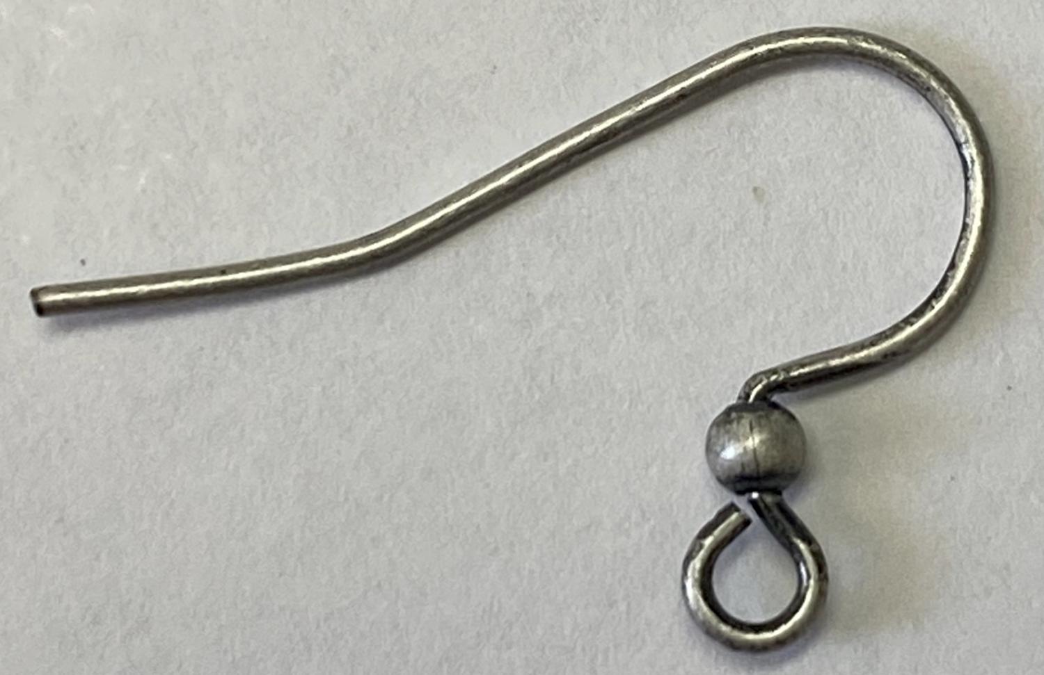 Antique Silver 16MM Earwire With 3MM Ball