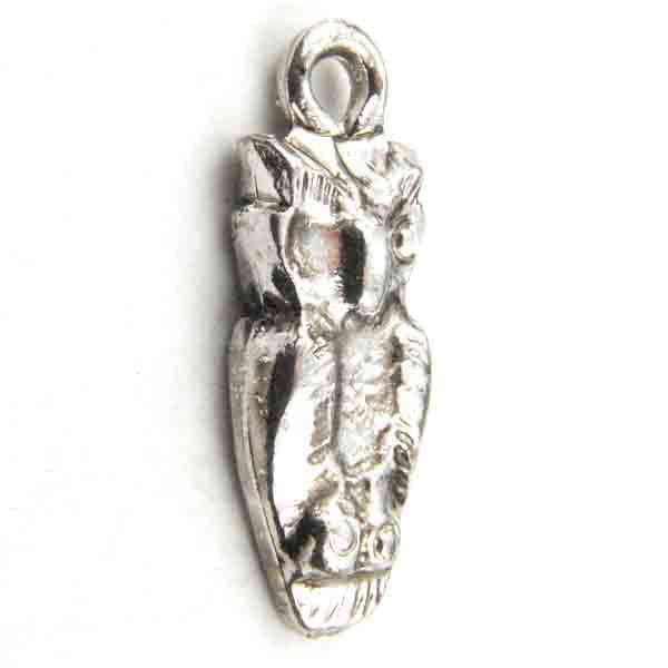 Antique Silver 16x8mm Flattened Owl