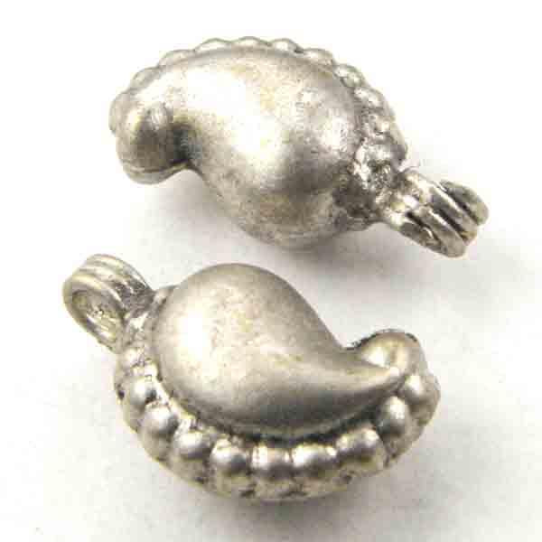 Antique Silver 19x10MM Hollow Paisley Repousse