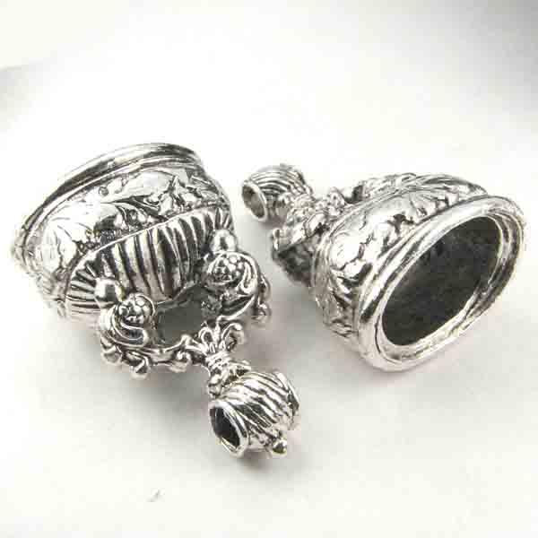 Antique Silver Ornate 1.5 Inch Tall Watch Fob