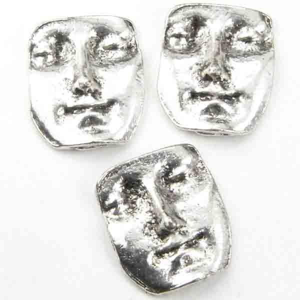 Antique Silver Plate 13x11MM Face (No Hole)