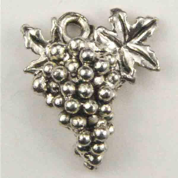 Antique Silver Plate 14X13MM Grape Cluster