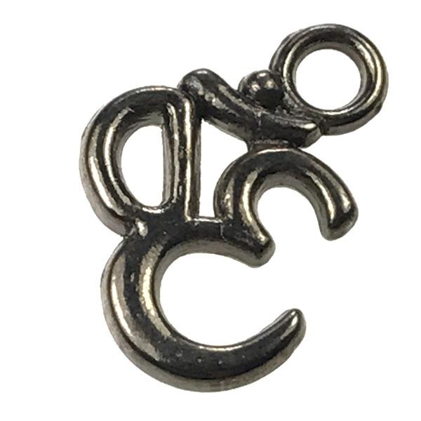 Antique Silver Plate 15x11MM Om Charm