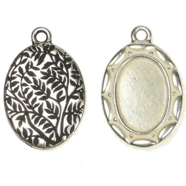 Antique Silver Plate 18x13MM Decorative Bezel Setting