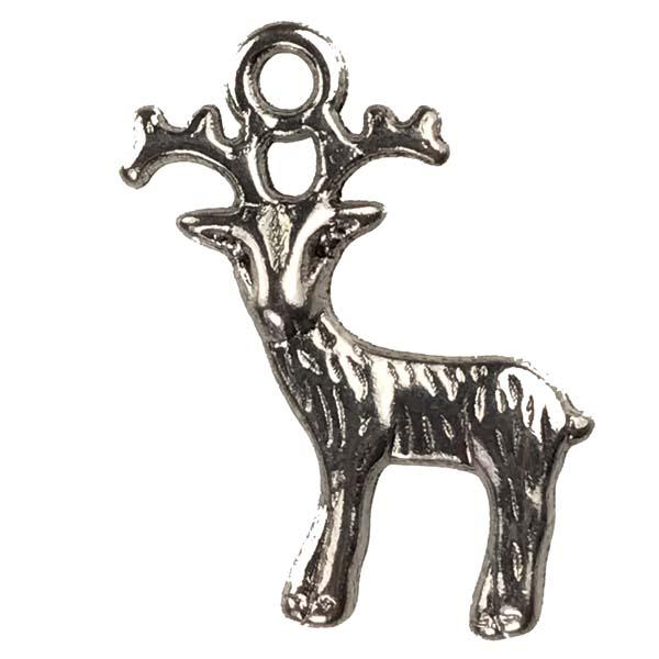 Antique Silver Plate 20x18MM Deer