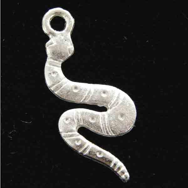 Antique Silver Plate 25x10MM Snake