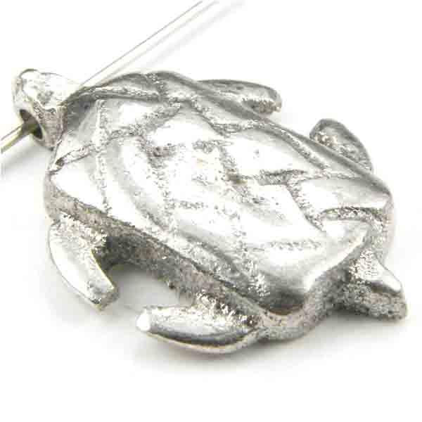 Antique Silver Plate 25x19MM Turtle