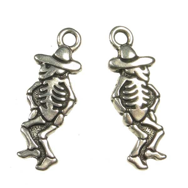 Antique Silver Plate 27x10MM Dancing Senor