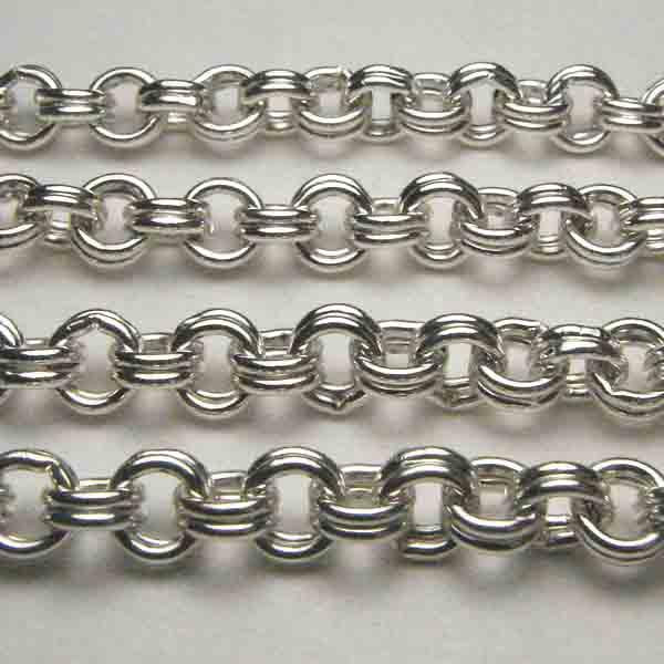 Antique Silver Plate 3MM Double Link Round Cable Chain