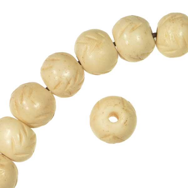 Antique White 12MM Chevron Carved Ball