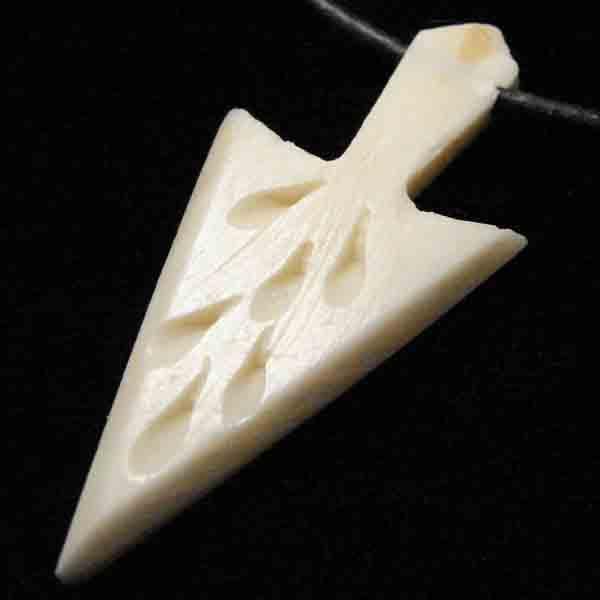 Antique White Bone 45x19MM Arrowhead