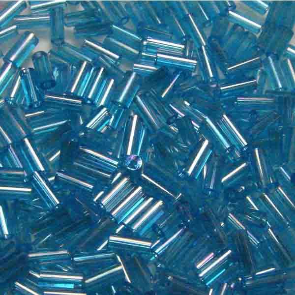 Aqua AB Sz 2 4.5x2MM Bugle Bead