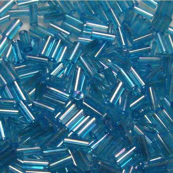 Aqua Ab 4X2MM Bugle Bead