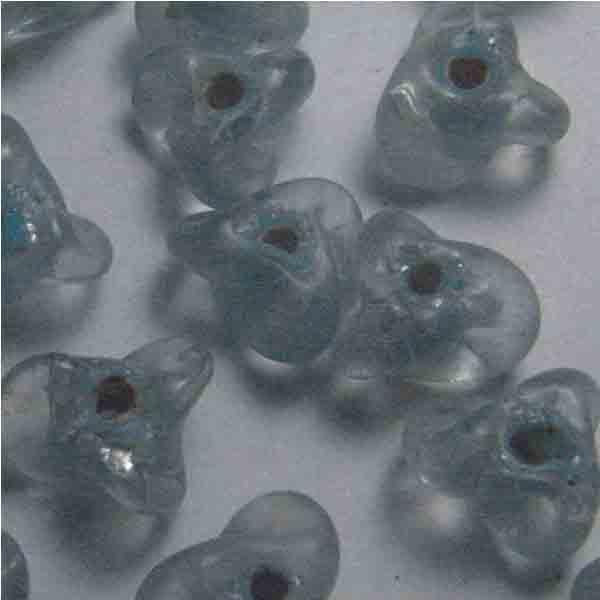 Aqua Lined Rondelle Spin Bead