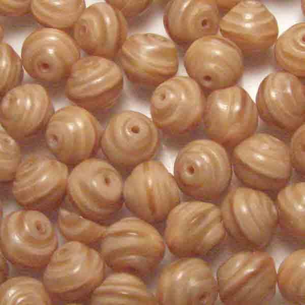 Beige 7X8MM Swirled Baroque Ball