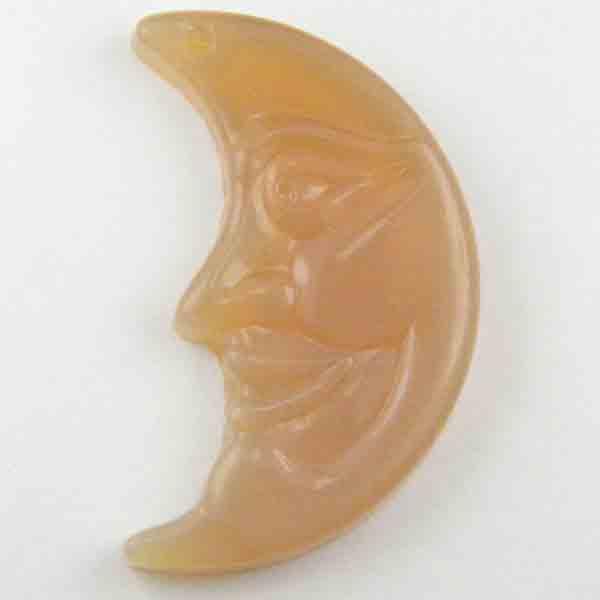 Beige Opal Moon Face 26x15MM