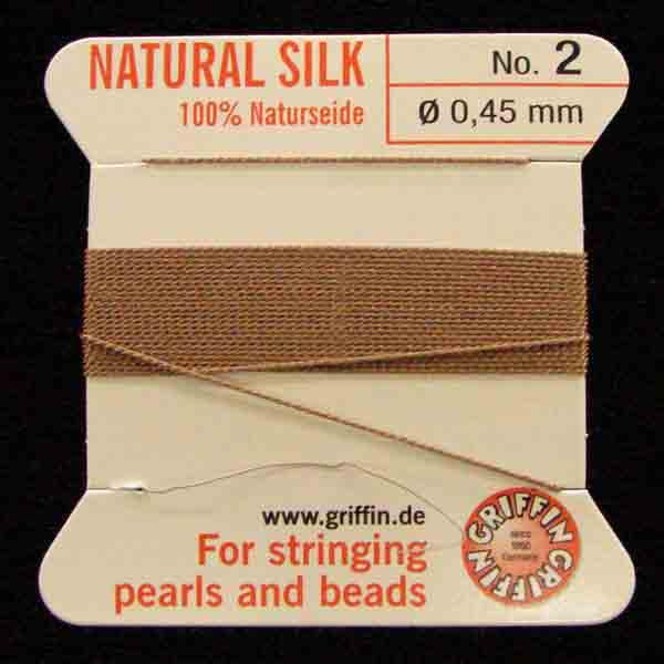Beige Size 2 (.45mm) Griffin Silk Cord With Flex Needle