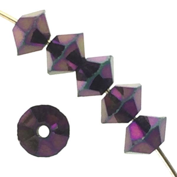 Bicone 5X3 Purple Iris Machine Cut Crystal Bead