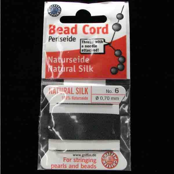 Black Size 6 (.7mm) Griffin Silk Cord With Flex Needle