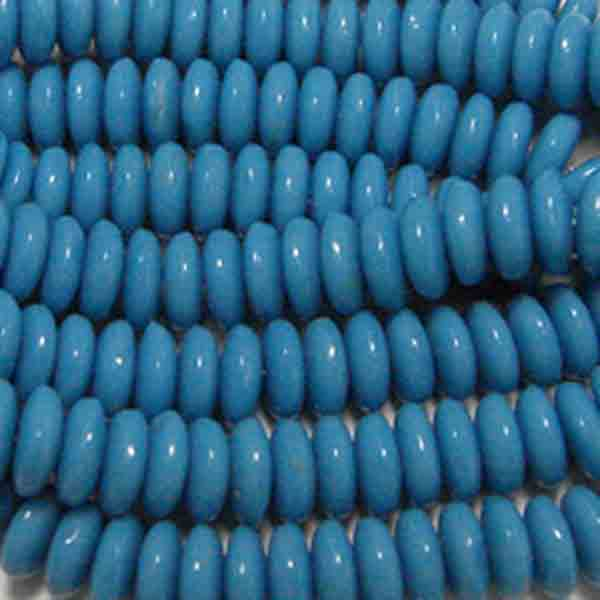 Blue Turquoise 3x6 MM Belly Rondelle