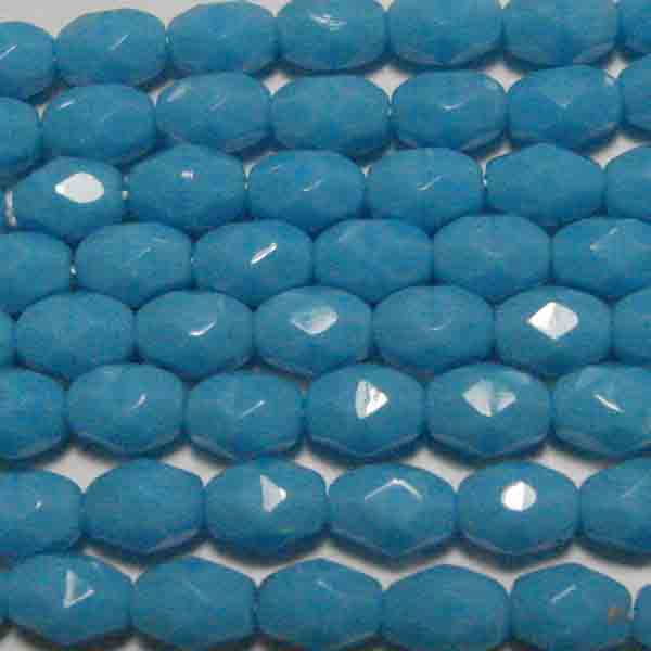 Blue Turquoise 7x5MM Fire Polish Oval