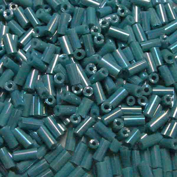 Blue Turquoise AB Sz 2 4.5x2MM Bugle Bead