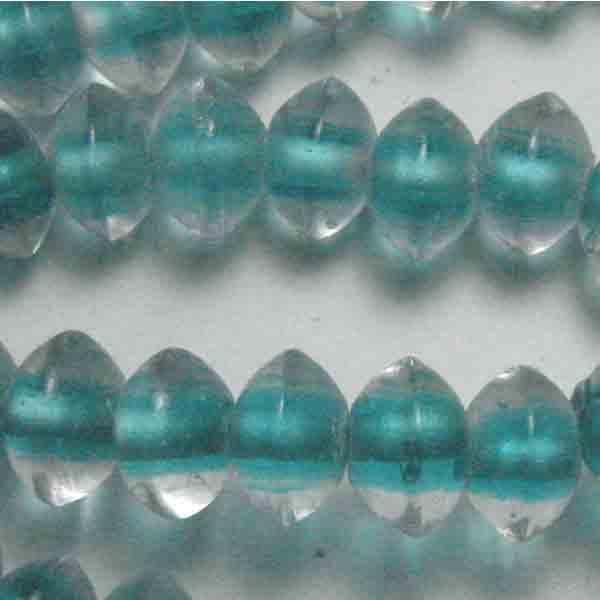 Blue Zircon Lined Crystal 10X7MM Rondelle