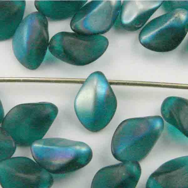 Blue Zircon Matte AB Curved Petal Dagger 8X6MM