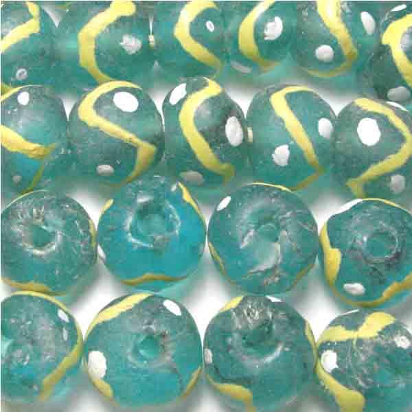 Blue Zircon with Yellow Lines 11X14MM Ball