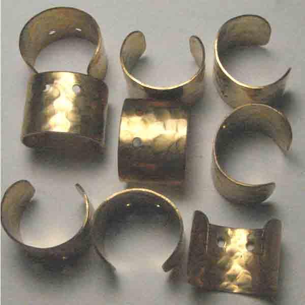 Brass 10MM Hammered Ear Cuff With 2 Holes