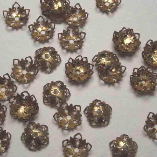 Brass 10MM Open Floral Filigree Bead Cap