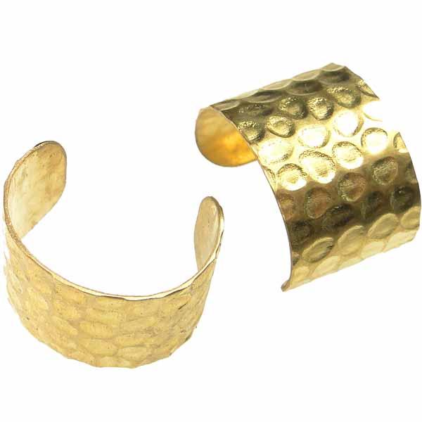 Brass 10MM Wide Hammered Ear Cuff