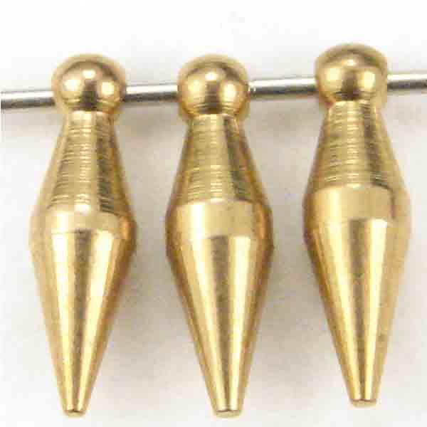 Brass 10x3MM Solid Tapered Bicone