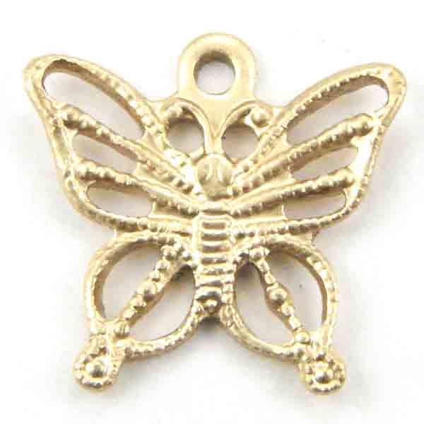 Brass 12x10MM Filigree Butterfly