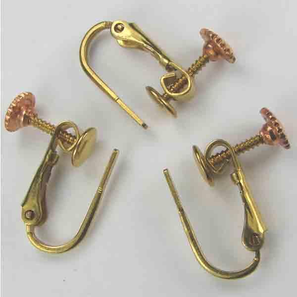 Brass 13x9MM Pierced Look Clip On With Screw Back