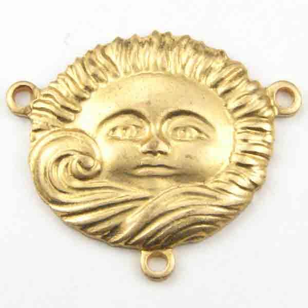 Brass 15x16MM Sun and Cloud Stamping Connector