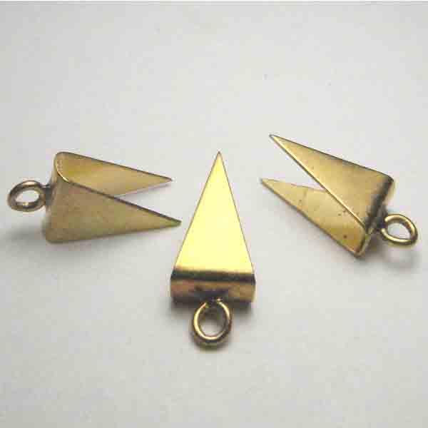 Brass 15x6.5MM Triangle Glue On Bail