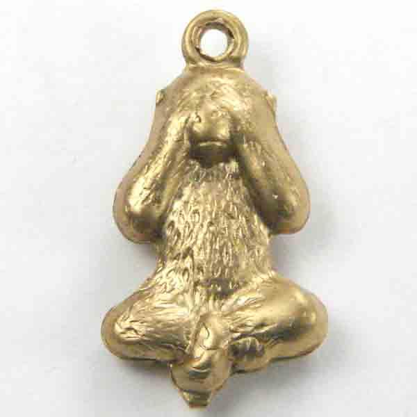 Brass 15x8 See No Evil Monkey